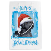 Happy Howlidays Curly-Coated Retriever Medium Cadeauzakje (Voorkant)