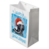 Happy Howlidays Curly-Coated Retriever Medium Cadeauzakje (Voorkant Gekanteld)