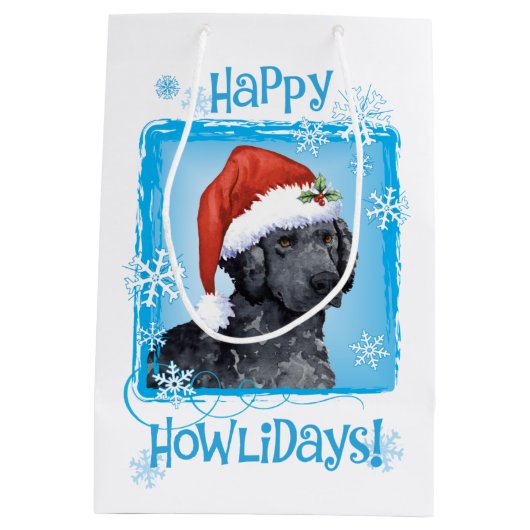 Happy Howlidays Curly-Coated Retriever Medium Cadeauzakje (Achterkant)