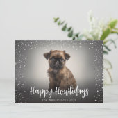 Happy Howlidays Cute Dog Feestdagenkaart (Staand voorkant)