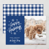 Happy Howlidays Cute Pet Snowflake Photo Invitatio Kaart (Voorkant / Achterkant)