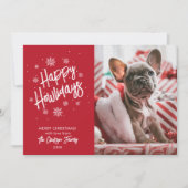 Happy Howlidays Cute Pet Snowflake Photo Invitatio Kaart (Voorkant)