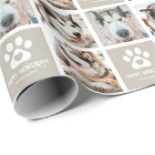 Happy Howlidays Cute Photo Grid Dog Kerstmis Cadeaupapier (Rol Hoek)