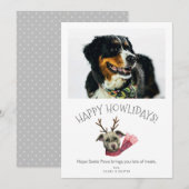 Happy Howlidays | Cute Puns Dog Pet Foto Feestdagenkaart (Voorkant / Achterkant)