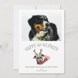 Happy Howlidays | Cute Puns Dog Pet Foto Feestdagenkaart