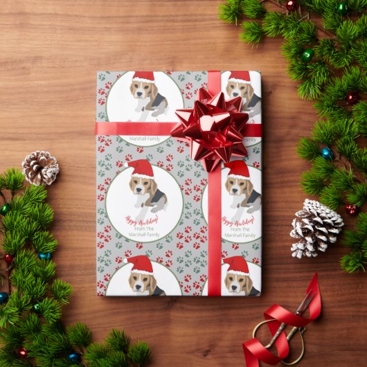HAPPY HOWLIDAYS CUTE XMAS PUPPY PAWPRINTS CADEAUPAPIER (Feestdagen Geschenken)