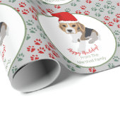HAPPY HOWLIDAYS CUTE XMAS PUPPY PAWPRINTS CADEAUPAPIER (Rol Hoek)