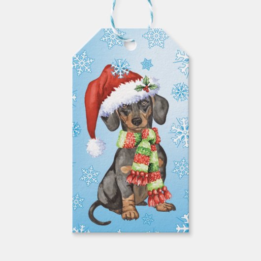 Happy Howlidays Dachshund Cadeaulabel (Voorkant)