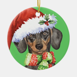 Happy Howlidays Dachshund Keramisch Ornament