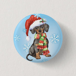 Happy Howlidays Dachshund Ronde Button 3,2 Cm