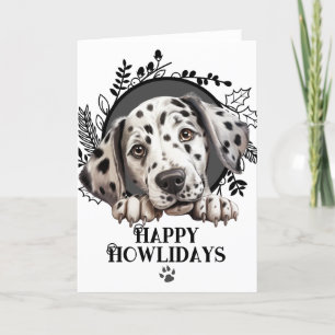 Happy Howlidays Dalmatian Dog Kerstmis Feestdagen Kaart