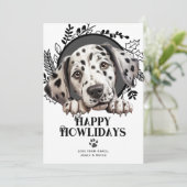 Happy Howlidays Dalmatian Dog Kerstmis Feestdagenkaart (Staand voorkant)