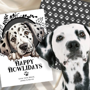 Happy Howlidays Dalmatian Dog Kerstmis Feestdagenkaart