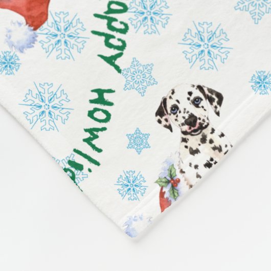 Happy Howlidays Dalmatian Fleece Deken (Hoek)