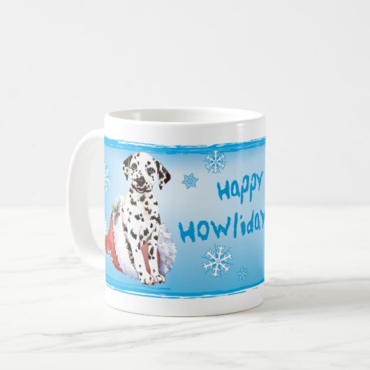 Happy Howlidays Dalmatian Koffiemok (Voorkant links)