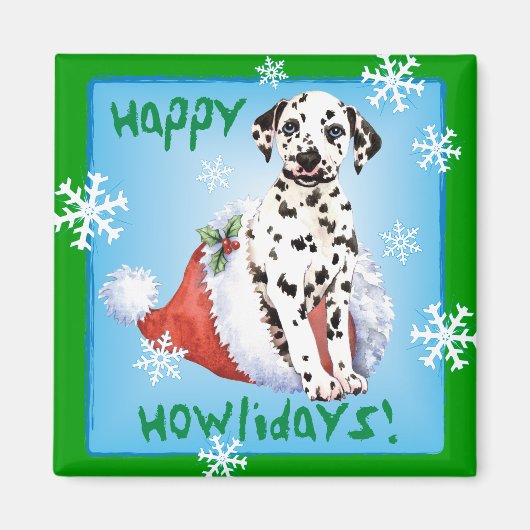 Happy Howlidays Dalmatian Magneet (Voorkant)