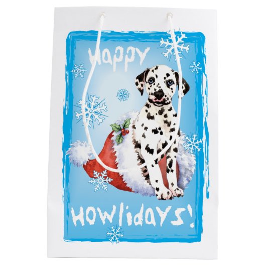 Happy Howlidays Dalmatian Medium Cadeauzakje (Achterkant)