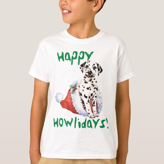 Happy Howlidays Dalmatian T-Shirt (Voorkant)