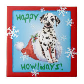 Happy Howlidays Dalmatian Tegeltje (Voorkant)