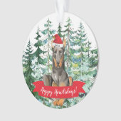 Happy Howlidays Doberman Kerstmis Ornament (voorkant)