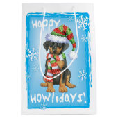 Happy Howlidays Doberman Medium Cadeauzakje (Voorkant)