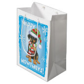 Happy Howlidays Doberman Medium Cadeauzakje (Voorkant Gekanteld)