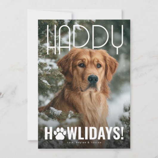 Happy Howlidays Dog Christmas Feestdagenkaart (Voorkant)