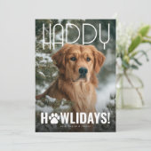 Happy Howlidays Dog Christmas Feestdagenkaart (Staand voorkant)