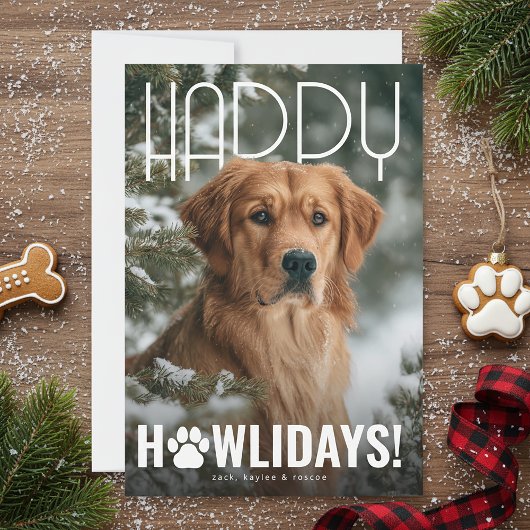 Happy Howlidays Dog Christmas Feestdagenkaart