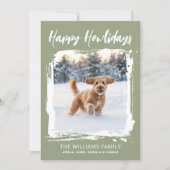 Happy Howlidays Dog Custom Photo Christmas Green Feestdagenkaart (Voorkant)