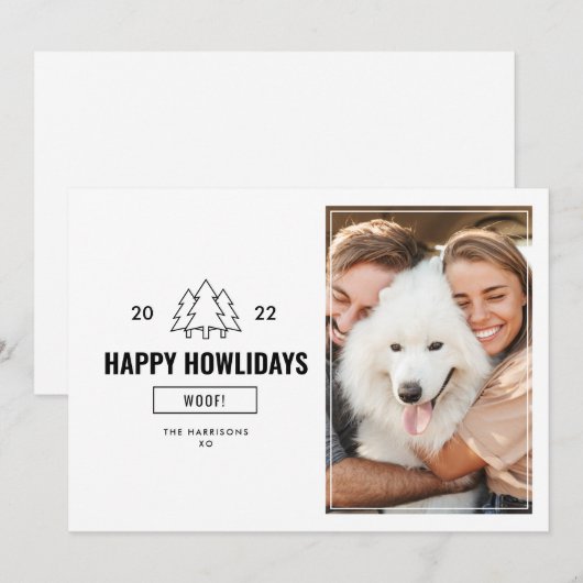 Happy Howlidays Dog Family Photo 2022 Feestdagenkaart (Voorkant / Achterkant)