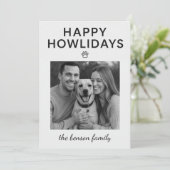 Happy Howlidays Dog Holiday Card  Feestdagenkaart (Staand voorkant)