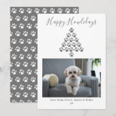 Happy Howlidays Dog Kerstfeestdag Foto: grijs Feestdagenkaart (Voorkant / Achterkant)