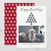 Happy Howlidays Dog Kerstfeestdag Foto (rood) Feestdagenkaart (Voorkant / Achterkant)