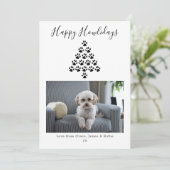 Happy Howlidays Dog Kerstfeestdag Foto (rood) Feestdagenkaart (Staand voorkant)