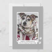 Happy Howlidays Dog met Paw Prints Pet Photo Feestdagenkaart (Voorkant)