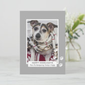 Happy Howlidays Dog met Paw Prints Pet Photo Feestdagenkaart (Staand voorkant)