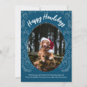Happy Howlidays Dog Pet Christmas Kaart Donkerblau (Voorkant)