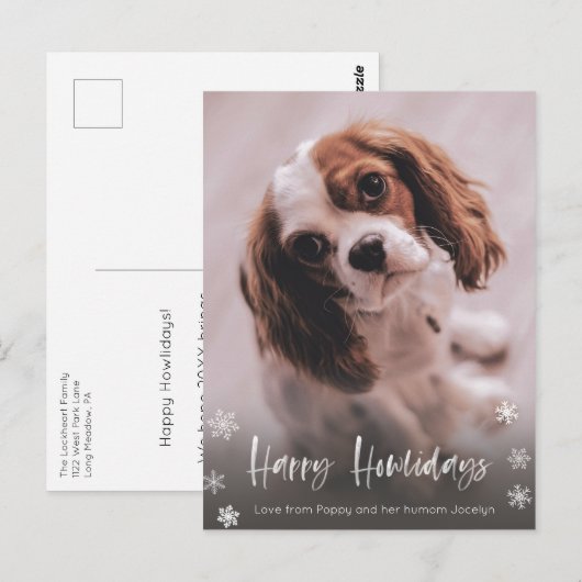 Happy Howlidays Dog Walker Kerstmis Briefkaart (Voorkant / Achterkant)