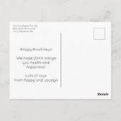 Happy Howlidays Dog Walker Kerstmis Briefkaart (Achterkant)