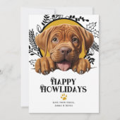 Happy Howlidays dogue de bordeaux Hond Feestdagenkaart (Voorkant)