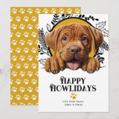 Happy Howlidays dogue de bordeaux Hond Feestdagenkaart (Voorkant / Achterkant)