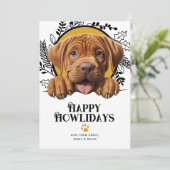 Happy Howlidays dogue de bordeaux Hond Feestdagenkaart (Staand voorkant)