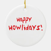 Happy Howlidays Dogue Keramisch Ornament (Achterkant)