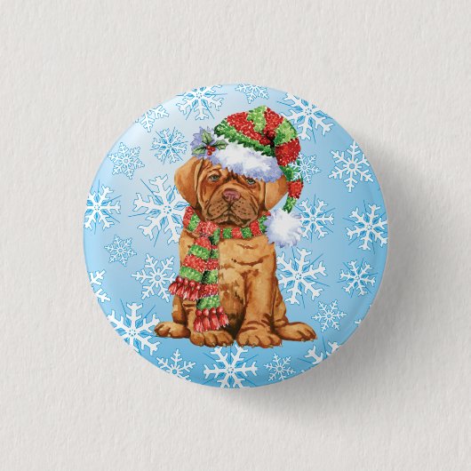 Happy Howlidays Dogue Ronde Button 3,2 Cm (Voorkant)
