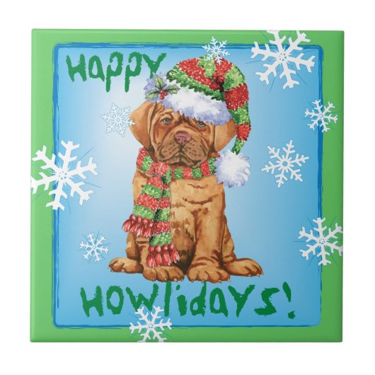 Happy Howlidays Dogue Tegeltje (Voorkant)