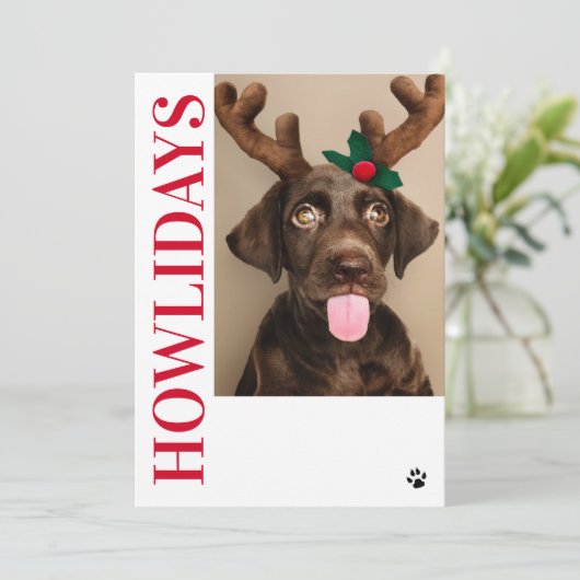 Happy Howlidays Eerste Kerstdag Fotokaart Kaart (Staand voorkant)