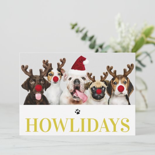 Happy Howlidays Eerste Kerstdag Fotokaart Kaart (Staand voorkant)
