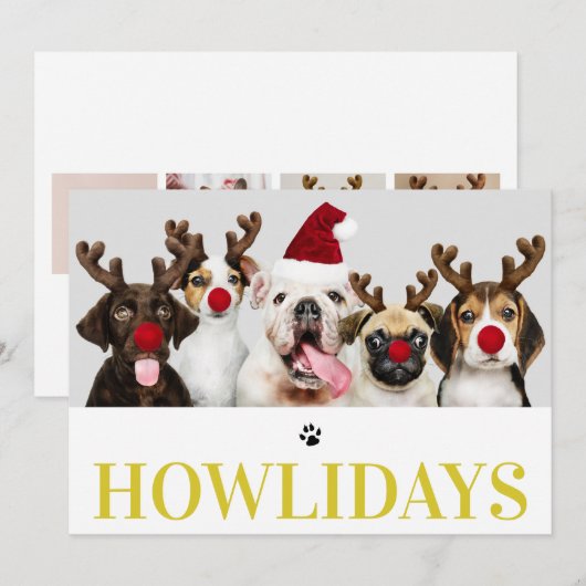 Happy Howlidays Eerste Kerstdag Fotokaart Kaart (Voorkant / Achterkant)