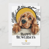 Happy Howlidays English Cocker Spaniel Feestdagenkaart (Voorkant)